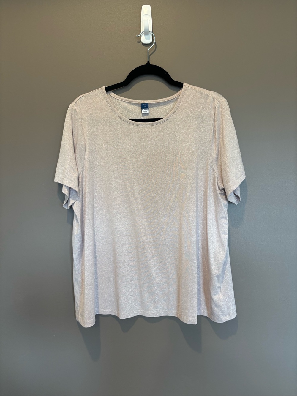 Light Pink Women's Short Sleeve Sparkly Top